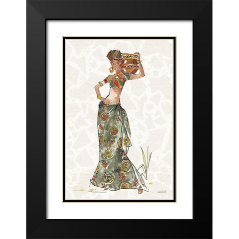 African Flair VIII B Black Modern Wood Framed Art Print with Double Matting by Tavoletti, Anne
