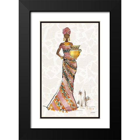African Flair X C Black Modern Wood Framed Art Print with Double Matting by Tavoletti, Anne