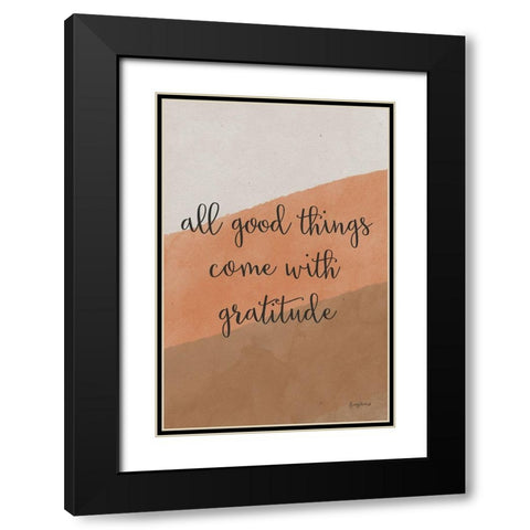 All Good Things Warm Black Modern Wood Framed Art Print with Double Matting by Thorns, Becky