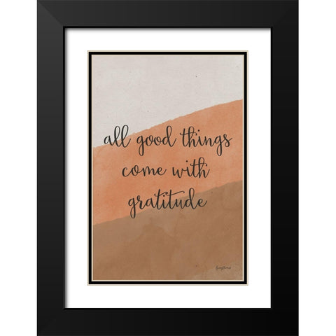 All Good Things Warm Black Modern Wood Framed Art Print with Double Matting by Thorns, Becky