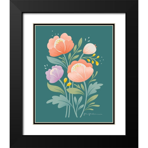 Flower Field II Black Modern Wood Framed Art Print with Double Matting by Graham, Gia