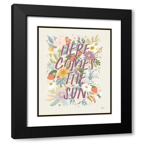 Spring Garden V Black Modern Wood Framed Art Print with Double Matting by Marshall, Laura