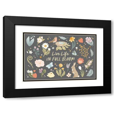Spring Garden I Dark Black Modern Wood Framed Art Print with Double Matting by Marshall, Laura