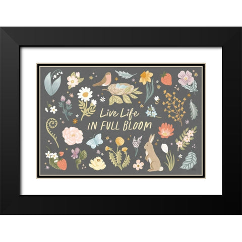 Spring Garden I Dark Black Modern Wood Framed Art Print with Double Matting by Marshall, Laura