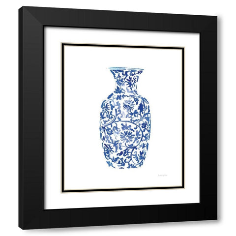Chinoiserie Vase II Black Modern Wood Framed Art Print with Double Matting by Charro, Mercedes Lopez