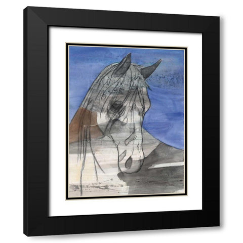 Moonlight Black Modern Wood Framed Art Print with Double Matting by Hristova, Albena