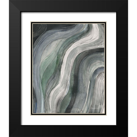 Swirl I Black Modern Wood Framed Art Print with Double Matting by Hristova, Albena