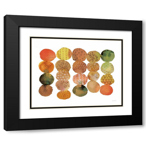 Fall Circle Stories II Horizontal Black Modern Wood Framed Art Print with Double Matting by Nai, Danhui