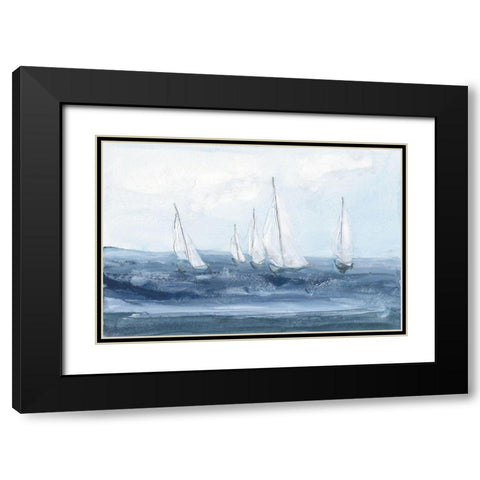 Group Sail I Black Modern Wood Framed Art Print with Double Matting by Paschke, Chris
