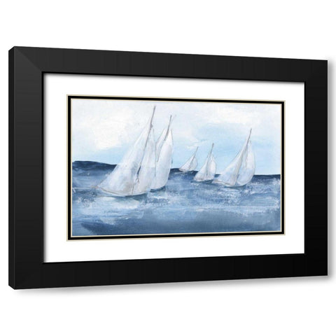 Group Sail III Black Modern Wood Framed Art Print with Double Matting by Paschke, Chris