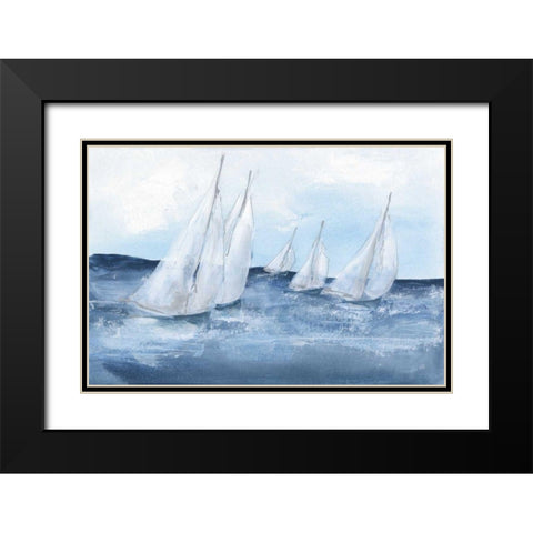 Group Sail III Black Modern Wood Framed Art Print with Double Matting by Paschke, Chris
