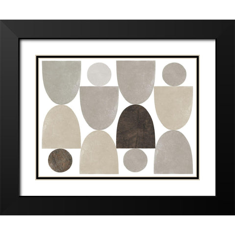 Ups and Downs v1 Black Modern Wood Framed Art Print with Double Matting by Wild Apple Portfolio