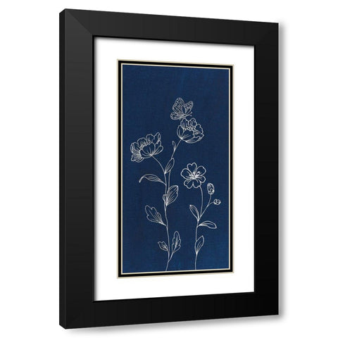 Blue Butterfly Garden I Black Modern Wood Framed Art Print with Double Matting by Nai, Danhui