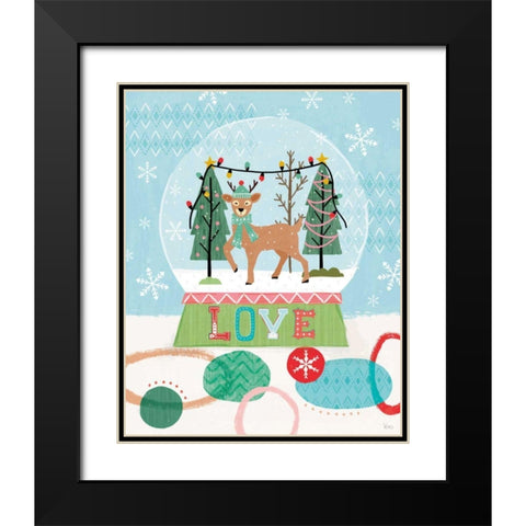 Holiday Love II Black Modern Wood Framed Art Print with Double Matting by Charron, Veronique