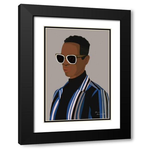 So Cool II Black Modern Wood Framed Art Print with Double Matting by Escalante, Omar