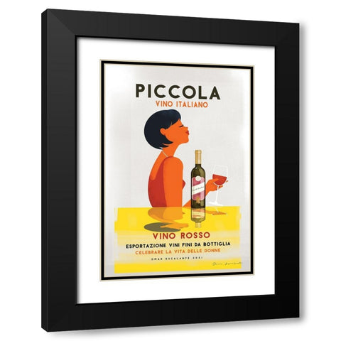 Vino Rosso I Black Modern Wood Framed Art Print with Double Matting by Escalante, Omar