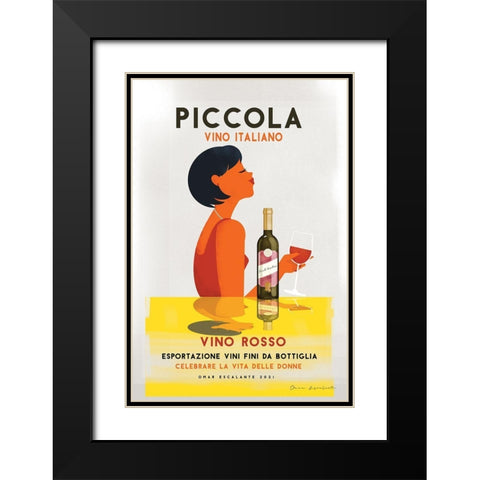 Vino Rosso I Black Modern Wood Framed Art Print with Double Matting by Escalante, Omar
