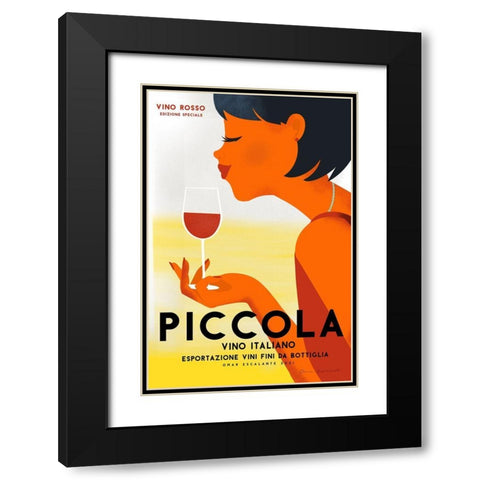 Vino Rosso II Black Modern Wood Framed Art Print with Double Matting by Escalante, Omar