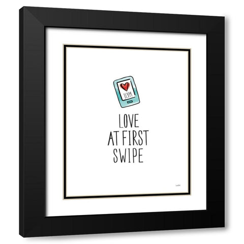 Valentines XI Black Modern Wood Framed Art Print with Double Matting by York, Leah