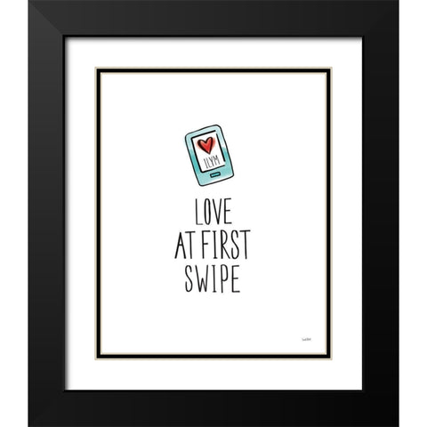 Valentines XI Black Modern Wood Framed Art Print with Double Matting by York, Leah