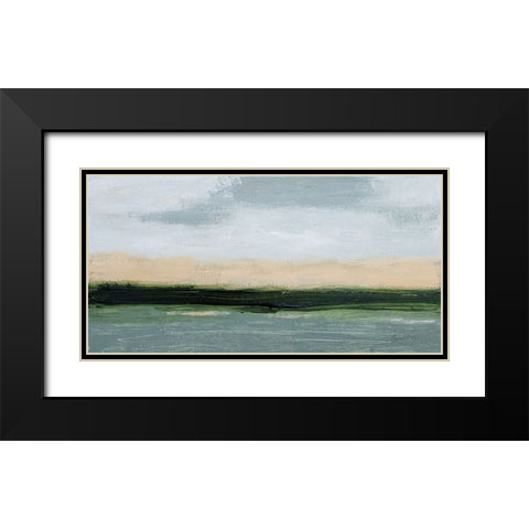 Sea Green Black Modern Wood Framed Art Print with Double Matting by Munger, Pamela