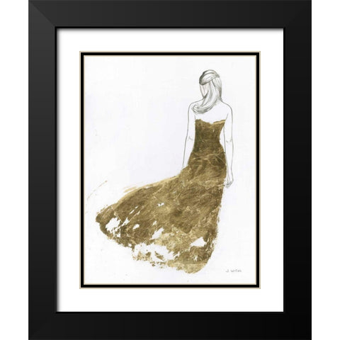 Gold Dress I Black Modern Wood Framed Art Print with Double Matting by Wiens, James