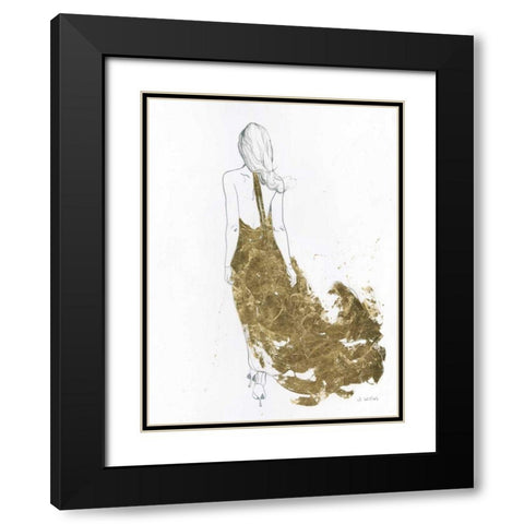 Gold Dress II Black Modern Wood Framed Art Print with Double Matting by Wiens, James