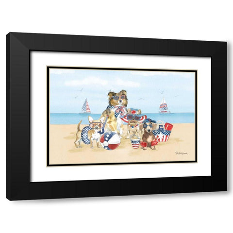Patriotic Paws I Black Modern Wood Framed Art Print with Double Matting by Grove, Beth