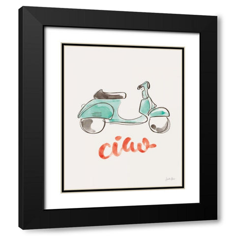 Ciao Vespa I Black Modern Wood Framed Art Print with Double Matting by Penner, Janelle