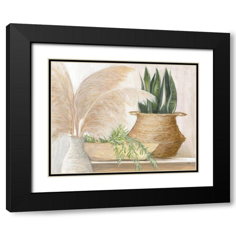 Grasses and Greens Black Modern Wood Framed Art Print with Double Matting by Purinton, Julia