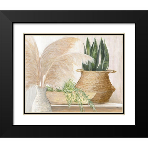 Grasses and Greens Black Modern Wood Framed Art Print with Double Matting by Purinton, Julia