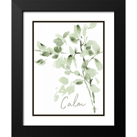 Cascading Branches II Calm Black Modern Wood Framed Art Print with Double Matting by Pete, Katrina