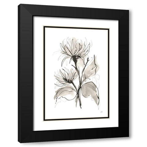 Chrysanthemum II Black Modern Wood Framed Art Print with Double Matting by Paschke, Chris