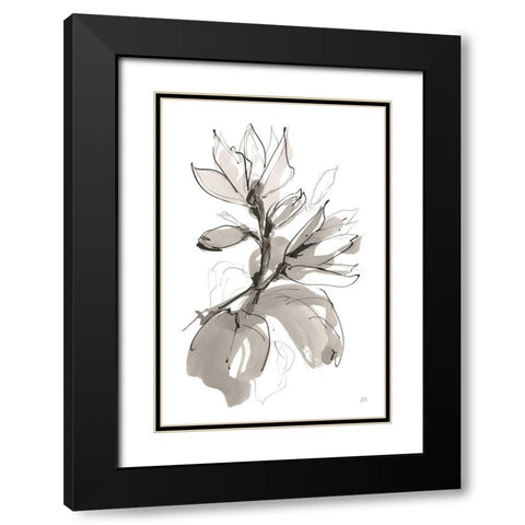Magnolia I Black Modern Wood Framed Art Print with Double Matting by Paschke, Chris