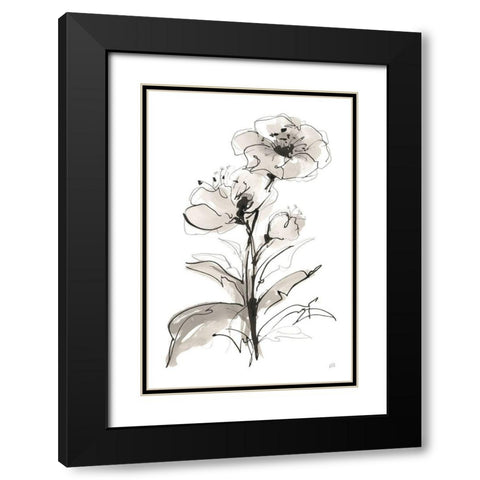 Poppy I Black Modern Wood Framed Art Print with Double Matting by Paschke, Chris