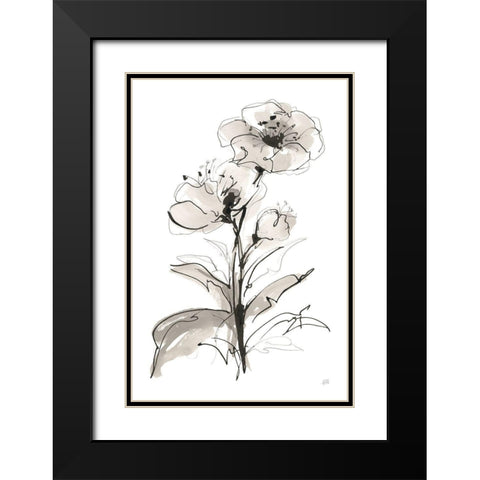 Poppy I Black Modern Wood Framed Art Print with Double Matting by Paschke, Chris