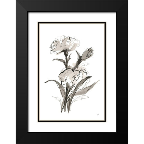Carnation II Black Modern Wood Framed Art Print with Double Matting by Paschke, Chris