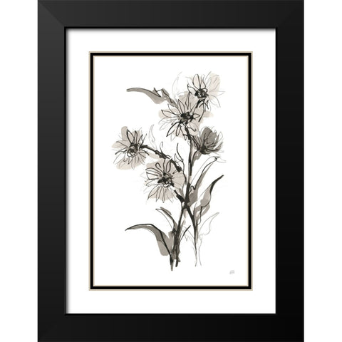 Daisy II Black Modern Wood Framed Art Print with Double Matting by Paschke, Chris