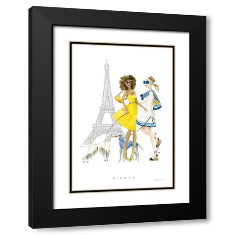 Paris Girlfriend I Black Modern Wood Framed Art Print with Double Matting by Charro, Mercedes Lopez
