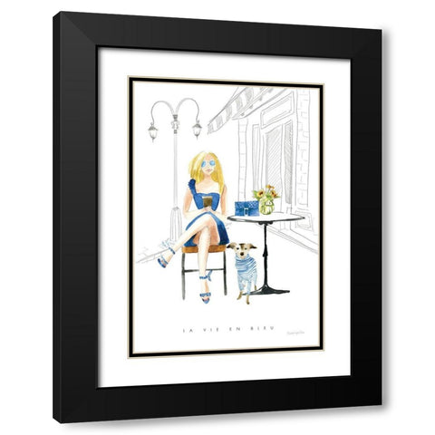 Paris Girlfriends VI Black Modern Wood Framed Art Print with Double Matting by Charro, Mercedes Lopez