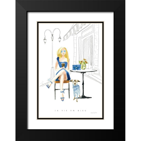 Paris Girlfriends VI Black Modern Wood Framed Art Print with Double Matting by Charro, Mercedes Lopez