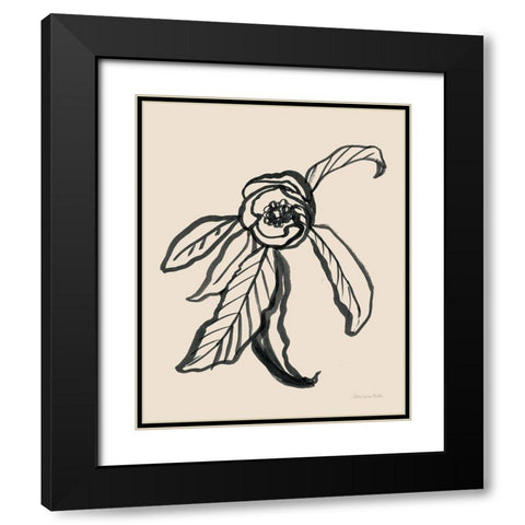 Ink Sketch Flower Black Modern Wood Framed Art Print with Double Matting by Miller, Sara Zieve