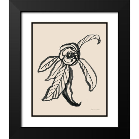 Ink Sketch Flower Black Modern Wood Framed Art Print with Double Matting by Miller, Sara Zieve