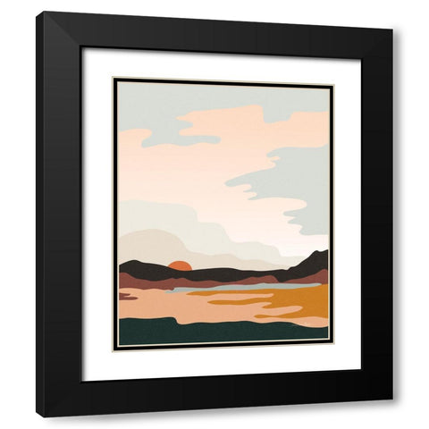 Hills and Valleys III Boho Black Modern Wood Framed Art Print with Double Matting by Miller, Sara Zieve