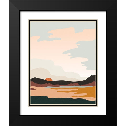 Hills and Valleys III Boho Black Modern Wood Framed Art Print with Double Matting by Miller, Sara Zieve