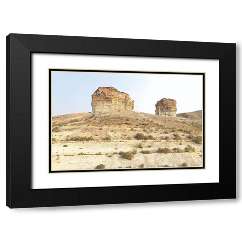 Western Buttes Black Modern Wood Framed Art Print with Double Matting by Wild Apple Portfolio