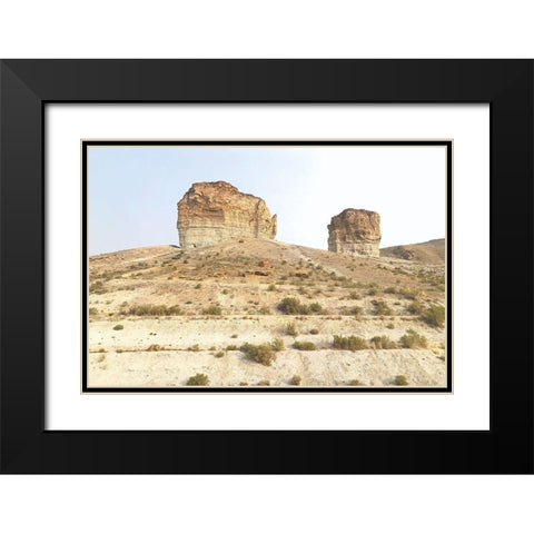 Western Buttes Black Modern Wood Framed Art Print with Double Matting by Wild Apple Portfolio