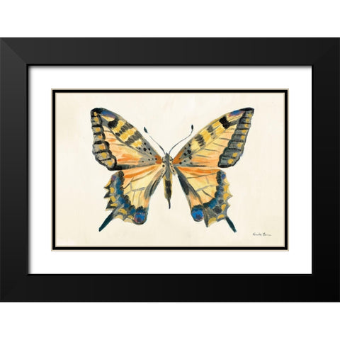 Butterfly Study II Black Modern Wood Framed Art Print with Double Matting by Zaman, Farida