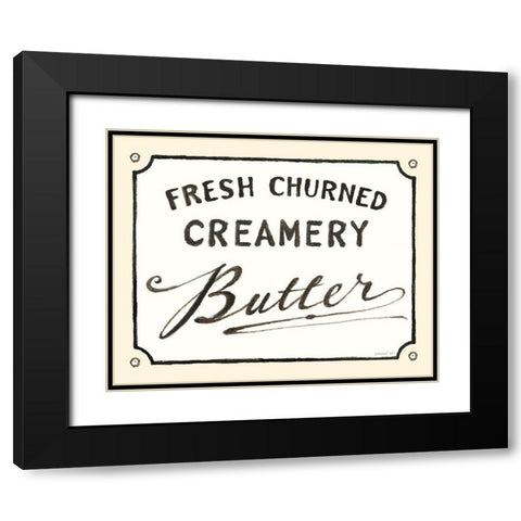 Creamery Butter Black Modern Wood Framed Art Print with Double Matting by Nai, Danhui