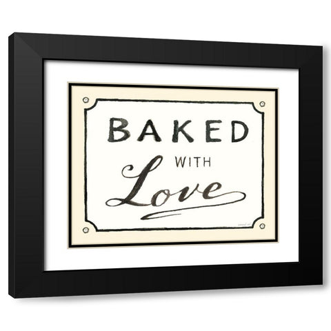 Baked with Love Black Modern Wood Framed Art Print with Double Matting by Nai, Danhui